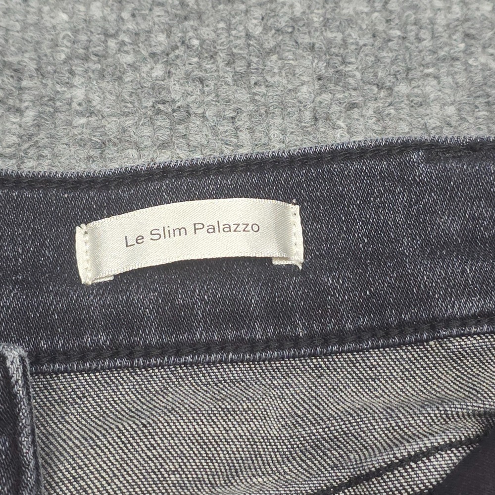 FRAME Le Slim Palazzo Jeans Women's Fits 28 x 29 Black "Destroyer" Wide Leg - Picture 7 of 14